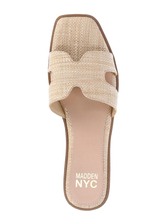 Madden Nyc Shoes - Madden NYC H-Band Style Sandal Slides In 'Raffia', Sz 10, NWOT